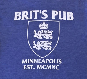 Brit's Pub Minneapolis Logo - printed on back of tee